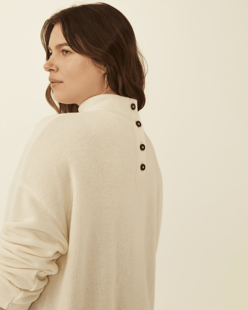 Back of plus size Mockneck Button-Back by Madewell | Dia&Co | dia_product_style_image_id:180673